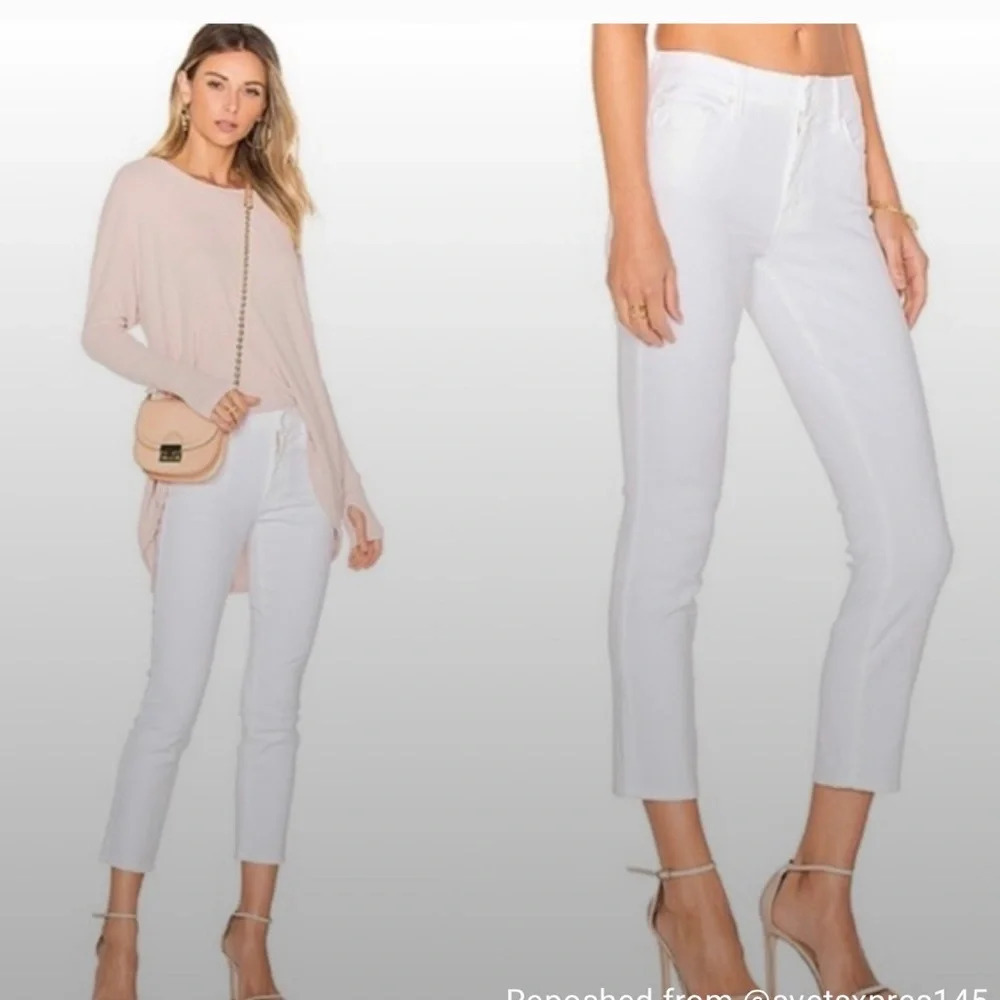 Mother The Looker White Glass Slipper Jeans sz 26